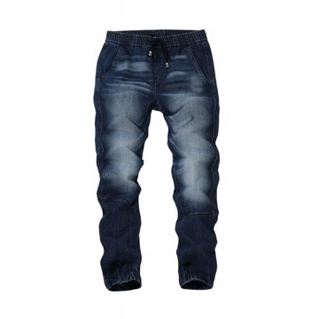 Męskie spodnie jeansowe typu joggery bawełniane -M