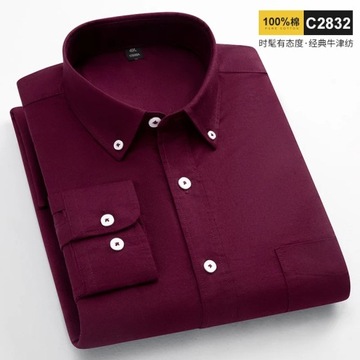 Oxford Shirts for Men 100% Cotton Solid Color Man