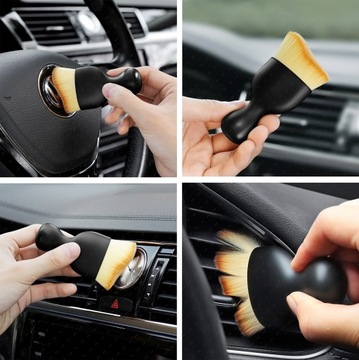 ZESTAW DETAILING CAR 2w1 DO AUTA SAMOCHODU MIĘKKI PĘDZELEK + PĘDZEL Z ETUI