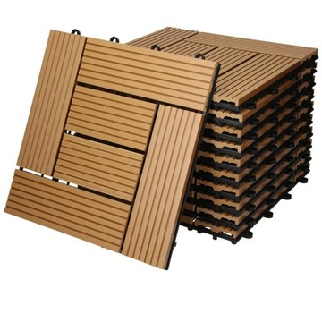 Plytki tarasowe WPC 30 x 30 cm Zestaw 11er, 1m²,