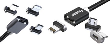 Магнитный USB-кабель 2 м 3,0 А microUSB + USB тип C