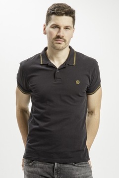 Koszulka męska POLO T-shirt z krótkim rękawem CROSS JEANS czarna L