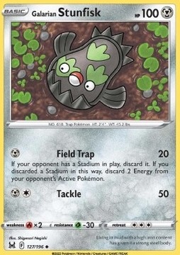Karty Pokemon (LOR 127) Galarian Stunfisk (R)