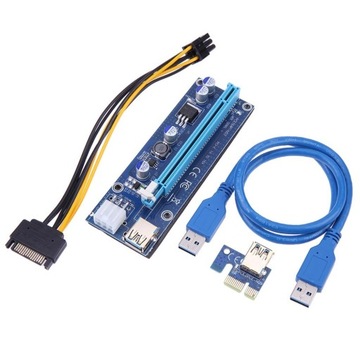 Riser rev 009S USB 3.0 PCI-E 1x-16x 6PIN SATA