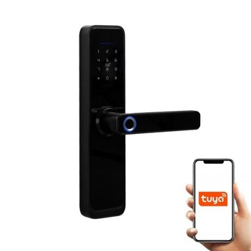 ELEKTRONICZNY ZAMEK DO DRZWI KLAMKA KOD+RFID+ODCISK PALCA TUYA SMART WIFI