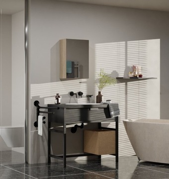 ШКАФ С ЗЕРКАЛОМ ДЛЯ ВАННОЙ 1 ДВЕРЬ ПОЛА - SONOMA