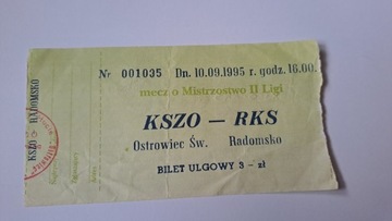 KSZO OSTROWIEC ŚWIĘTOKRZYSKI - RKS RADOMSKO 10-09-1995