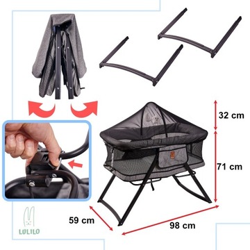 Складная кроватка с москитной сеткой 2в1