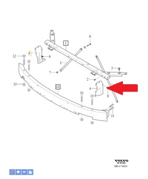 Lewy wspornik belki Volvo XC90 OE 31391623