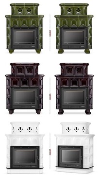 Piec kominek piecyk koza kaflowy ceramiczny obudowa kominkowa SALZBURG