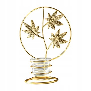 Tea Light Holder Liście Metalowy Świecznik do