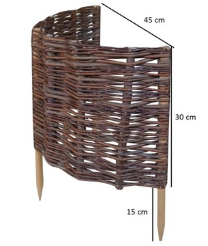 Palisada Wiklinowa Zaokrąglona 45x30 kołki olchowe