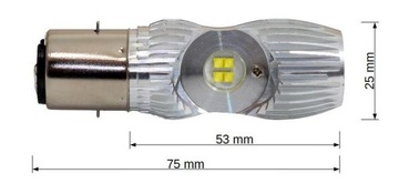 Светодиодная лампа CREE BA20D S1 4000 Лм 9 -85 В постоянного тока 16 Вт Romet для скутера Junak Zipp