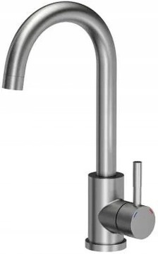 ZLEWOZMYWAK STALOWY ROYAL GŁADKI MATOWY WPUSZCZANY BATERIA KOSZYK