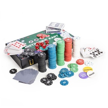 POKER ZESTAW DO GRY W POKERA TEXAS 300 SZT ŻETONÓW WALIZKA KARTY