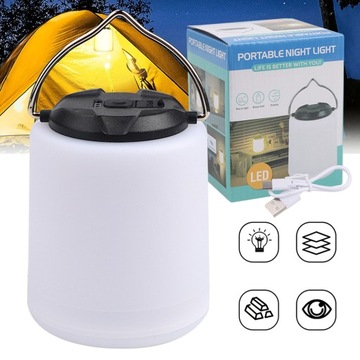 LAMPA Z MOŻLIWOŚCIĄ PONOWNEGO ŁADOWANIA KEMPINGOWA 3 TRYBY OŚWIETLENIA