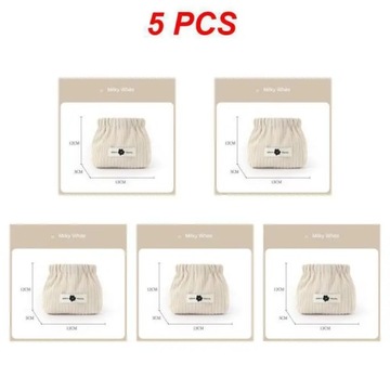 1/2/5PCS Corduroy Elastic Storage Bag Handbags For Women Mini Makeup Bag