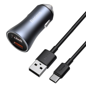 АВТОМОБИЛЬНОЕ ЗАРЯДНОЕ УСТРОЙСТВО BASEUS FAST ДЛЯ ТЕЛЕФОНА 2x USB МОЩНЫЙ ИСТОЧНИК ПИТАНИЯ 40 Вт