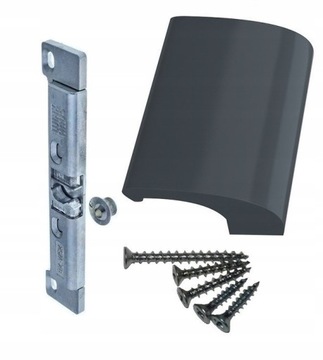 Zatrzask do drzwi tarasowych w zestawie z pochwytem metalowym ANTRACYT owym