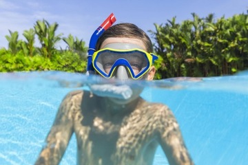 Профессиональная маска для подводного плавания BESTWAY с трубкой для плавания