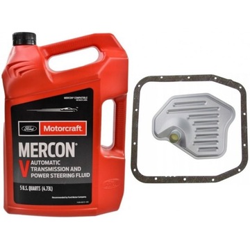 MOTORCRAFT MERCON V 5L + FILTR SKRZYNI BIEGÓW (4R70) FORD LINCOLN
