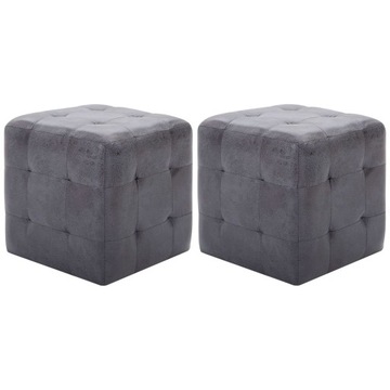 VidaXL Pufy, 2 szt., szare, 30 x 30 x 30 cm, sztuc