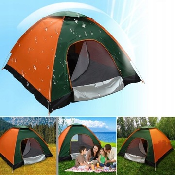 КЕМПИНГОВАЯ ПАЛАТКА СЕМЕЙНАЯ ПАЛАТКА ДЛЯ 4 ЧЕЛОВЕК