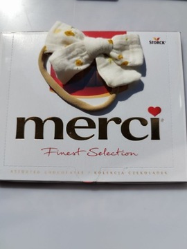 Opaska bezuciskowa kokardka dla niemowlaka dla dziewczynki muslinowa