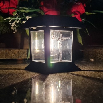 СОЛНЕЧНАЯ СВЕЧА, ФОНАРЬ НА МОГИЛУ, СТАТУЭТКА НА КЛАДБИЩЕ С КРЕСТОМ