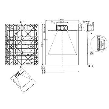ПРЯМОУГОЛЬНЫЙ ДУШЕВОЙ ПОДДОН ИЗ КАМНЯ SLIM MIKO ЧЕРНЫЙ 100x80 CM