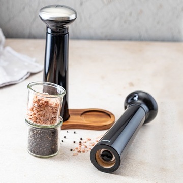 Мельницы для соли и перца с подставкой из акации, набор для измельчения KB