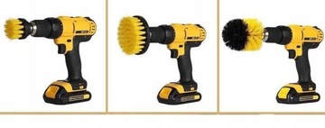 SZCZOTKI SPRZĄTAJĄCE NA WIERTARKĘ WKRĘTARKĘ 3szt