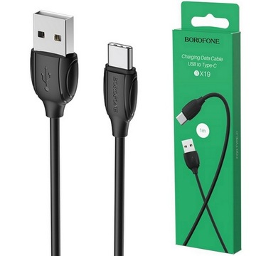 KABEL BOROFONE BX19 USB TYPE-C 3A 1M CZARNY