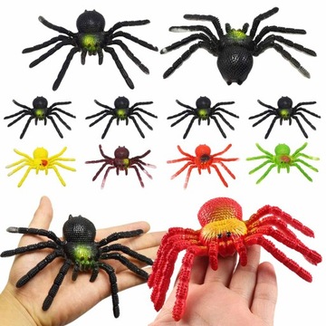 6 резиновых пауков, реалистичных растягивающихся кальмаров, цвет животных, розыгрыш