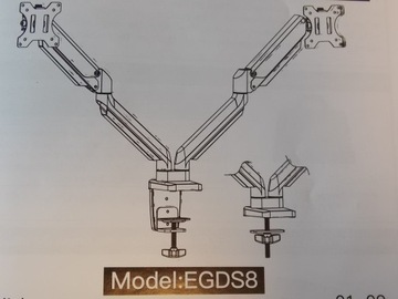 Podwójny stojak na monitor 13-32 sprężyny gazowe 8kg