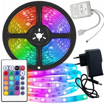 TAŚMA PREMIUM RGB SMD 2835 WODOODPORNA 5M PILOT
