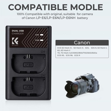 Зарядное устройство Canon K&F LP-E6NH