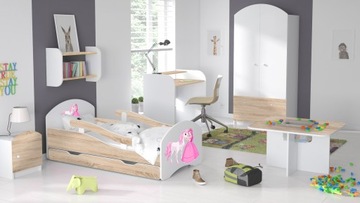 Детская кровать LEO 160х80 белый-сонома