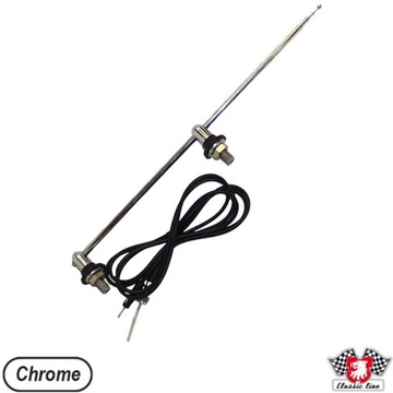 Antena dwustronna „old style” chrom, długość 1150