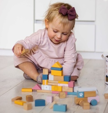 ДЕРЕВЯННЫЕ БЛОКИ В ВЕДРЕ, ПАСТЕЛЬ VIGA PolarB 60 ЭЛЕМЕНТОВ