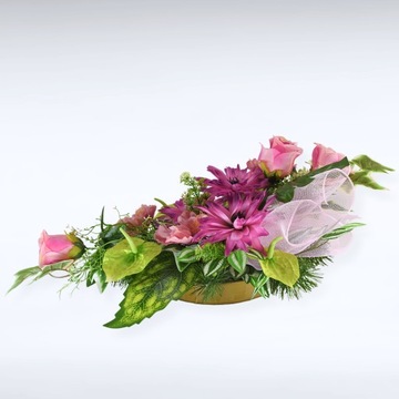 STROIK NA CMENTARZ KOMPOZYCJA KWIATOWA Dekoracja Róże Wiązanka +TOPPER