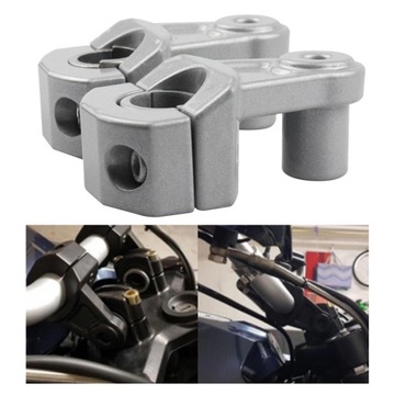 Uniwersalny adapter do montażu na kierownicy motocykla 22mm na 28mm, srebrny