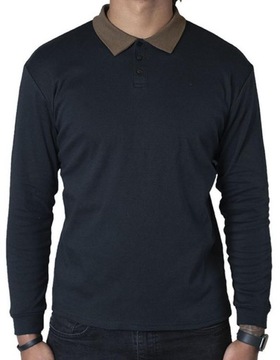 Czarna koszulka polo longsleeve Spear Point M