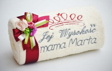 Prezent na DZIEŃ MAMY Ręcznik z Haftem Imieniem