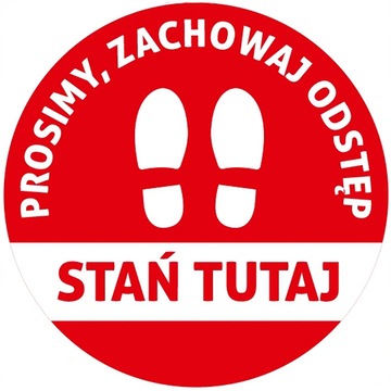 NAKLEJKA NA PODŁOGĘ 30cm STAŃ TUTAJ