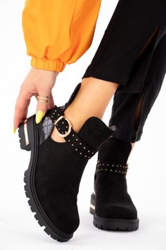 Женские черные ботинки челси с вырезами 39