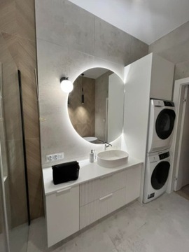 КРУГЛОЕ ЗЕРКАЛО СО СРЕЗНОЙ БОКОВОЙ СВЕТОДИОДНОЙ ПОЛУКРУГЛОЙ 100 см СО СВЕТОДИОДНОЙ ПОДСВЕТКОЙ