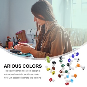 Стеклянные серьги-грибы Бусины Мини Кулон 25 шт.