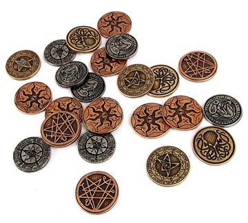ZESTAW 12 CTHULHU METALOWYCH MONET LARP RPG