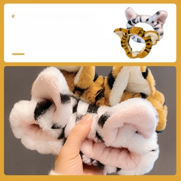 Женская повязка для волос TIGER FUZY, 2 шт., плюшевая повязка на голову для макияжа, эластичная эластичная головка